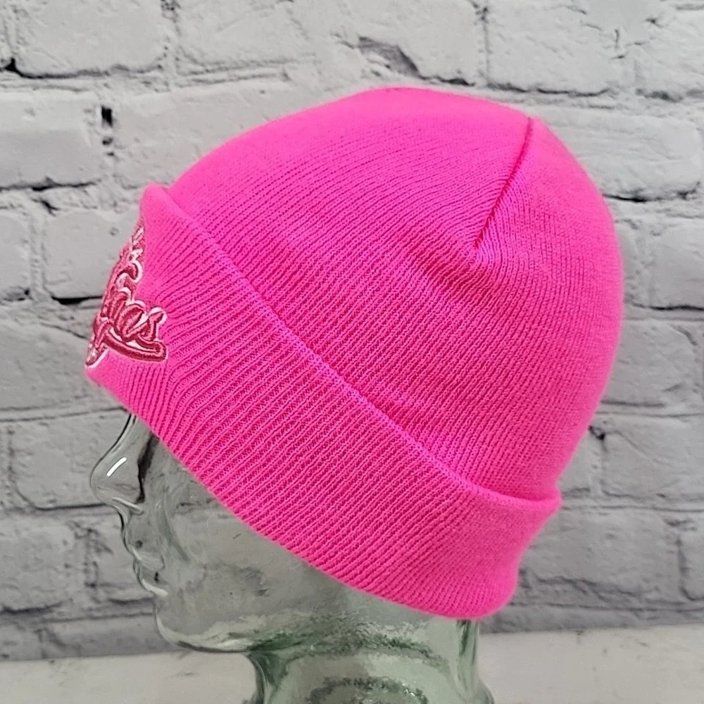 Las Vegas Nevada Beanie Hat‎ Womens Pink High Vis Stretch Warm Winter Ski Cap
